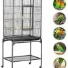 Mia's Pet Supply Topeakmart 53.7-inch Bird Cage With Stand Wrought Iron Construction Aviary & Perches