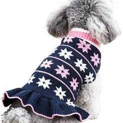 Mia's Pet Supply Turtleneck Dog Sweater Dress Knit Pullover Warm Cat Sweater