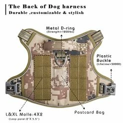 Mia's Pet Supply FIVEWOODY Tactical Dog Training Harness No Pulling Front Clip Leashes And Harness