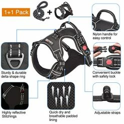 Mia's Pet Supply Leashes And Harness TobeDRI No Pull Dog Harness Adjustable Reflective Oxford Easy Control