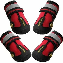 Mia's Pet Supply QUMY Dog Boots Waterproof Shoes With Reflective Velcro Rugged Anti-Slip Apparel
