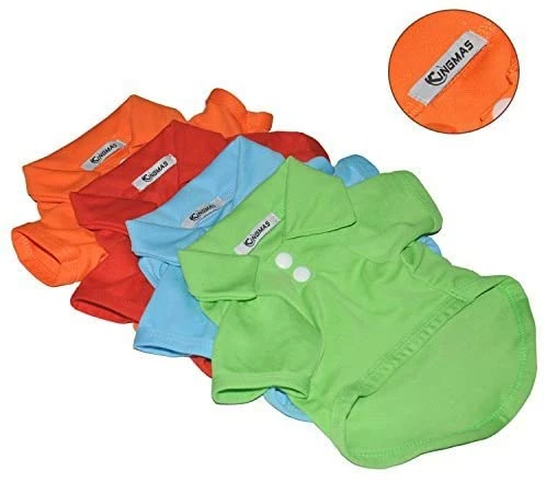 Outlet โ Mia's Pet Supply KINGMAS 4 Pack ๐ถ Dog ๐ Shirts Pet Puppy T-Shirt Clothes Outfit Apparel ๐งฅ Coats Tops ๐ 2 Mia's Pet Supply KINGMAS 4 Pack Dog Shirts Pet Puppy T-Shirt Clothes Outfit Apparel Coats Tops