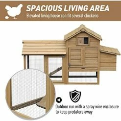 Top 10 🔥 Mia's Pet Supply PawHut 59" Small Solid Wood Enclosed Outdoor Backyard Chicken Coop Kit ⭐ 14 Mia's Pet Supply PawHut 59