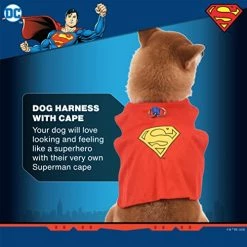Mia's Pet Supply Apparel DC Comics For Pets Superman Dog Harness