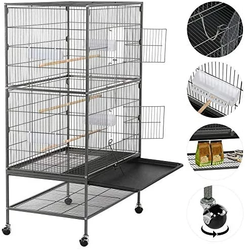 Outlet 🔥 Mia's Pet Supply Aviary & Perches Topeakmart Wrought Iron Large Flight Parrot Bird Cage For Multiple Parakeets 🤩 2 Mia's Pet Supply Aviary & Perches Topeakmart Wrought Iron Large Flight Parrot Bird Cage For Multiple Parakeets