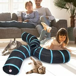 Mia's Pet Supply S-Type Cat Tunnel, 2 Way/3 Way/4 Way/5 Way Collapsible S-Shape