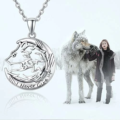 Best deal π Mia's Pet Supply TRISHULA Wolf Pendant Necklace Jewelry, Sterling Silver I Never Give Up Necklace π 3 Mia's Pet Supply TRISHULA Wolf Pendant Necklace Jewelry, Sterling Silver I Never Give Up Necklace