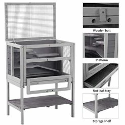 Mia's Pet Supply Rabbit Houses & Accessories Hamster Cage Wooden Rat House Indoor Outdoor