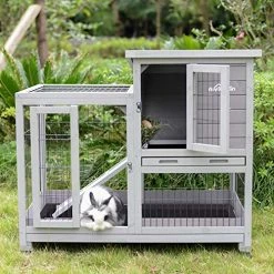 Mia's Pet Supply Rabbit Houses & Accessories Aivituvin Indoor And Outdoor Rabbit Hutch Wood House