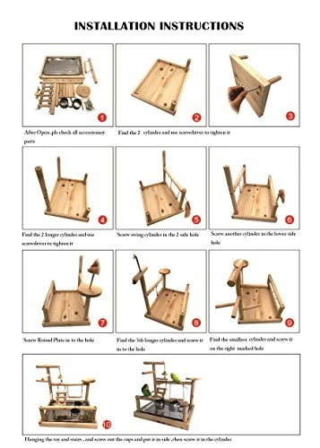 Top 10 😍 Mia's Pet Supply Aviary & Perches Parrots Playstand Bird Playground Wood Perch Gym 🎉 5 Mia's Pet Supply Aviary & Perches Parrots Playstand Bird Playground Wood Perch Gym