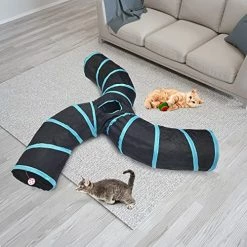 Mia's Pet Supply S-Type Cat Tunnel, 2 Way/3 Way/4 Way/5 Way Collapsible S-Shape