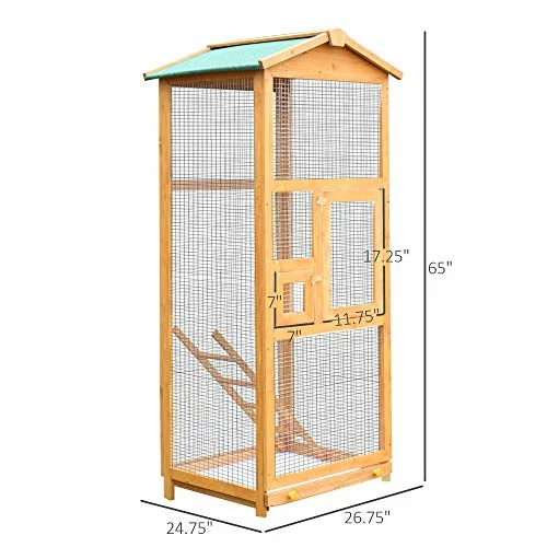 Wholesale โค๏ธ Mia's Pet Supply Aviary & Perches PawHut 65" Large Wooden Vertical Outdoor Aviary Flight House Bird Cage With 2 Doors ๐ 5 Mia's Pet Supply Aviary & Perches PawHut 65" Large Wooden Vertical Outdoor Aviary Flight House Bird Cage With 2 Doors