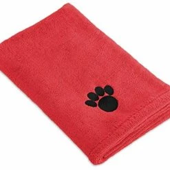 Mia's Pet Supply DII Bone Dry Microfiber Dog Bath Towel With Embroidered Paw Print Hygiene