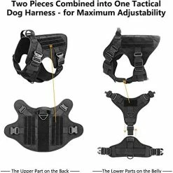 Mia's Pet Supply Tactical Dog Harness And Bungee Dog Leash Set For Large Medium Dogs Leashes And Harness