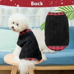 Discount 😀 Mia's Pet Supply Apparel Plaid Patchwork Pet 🦮 Doggy Knitted Sweaters Comfortable 🧥 Coats For Cold Weather 💯 19 Mia's Pet Supply Apparel Plaid Patchwork Pet Doggy Knitted Sweaters Comfortable Coats For Cold Weather