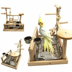 Mia's Pet Supply Aviary & Perches Parrots Playstand Bird Playground Wood Perch Gym