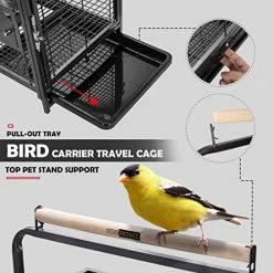 Mia's Pet Supply VIVOHOME 18 Inch Wrought Iron Bird Travel Carrier Cage