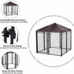 Deals ๐คฉ Mia's Pet Supply PawHut Lockable ๐ Dog House Kennel With Water-Resistant Roof For Small And Medium Sized Pets, 4.6' X 4.6' X 5' ๐ 11 Mia's Pet Supply PawHut Lockable Dog House Kennel With Water-Resistant Roof For Small And Medium Sized Pets, 4.6' X 4.6' X 5'
