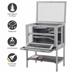 Mia's Pet Supply Rabbit Houses & Accessories Hamster Cage Wooden Rat House Indoor Outdoor