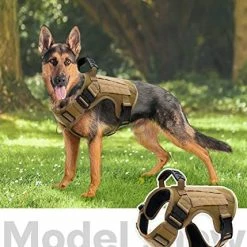 Mia's Pet Supply Tactical Dog Harness With Handle, Military Mesh Working Dog Harness Vest