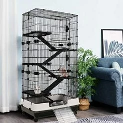 Mia's Pet Supply Rabbit Houses & Accessories PawHut 6-Tier Tall Rabbit Cage For Hamsters, Chinchillas, & Gerbils