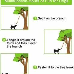 Mia's Pet Supply Dog Toys Outdoor Hanging Bungee Dog Tug Toy, Interactive Tug-of-War
