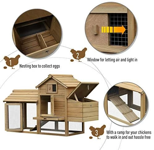 Top 10 🔥 Mia's Pet Supply PawHut 59" Small Solid Wood Enclosed Outdoor Backyard Chicken Coop Kit ⭐ 5 Mia's Pet Supply PawHut 59" Small Solid Wood Enclosed Outdoor Backyard Chicken Coop Kit