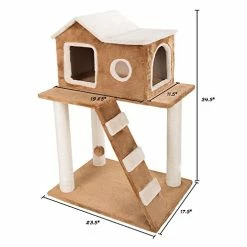 Mia's Pet Supply 3 Tier Cat Tree- Plush Multilevel Cat Tower With Scratching Posts