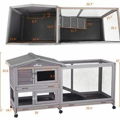 Coupon 🔔 Mia's Pet Supply 62" Rabbit Hutch Indoor And Outdoor Bunny Cage Rabbit Houses & Accessories 🥰 11 Mia's Pet Supply 62