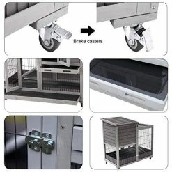 Mia's Pet Supply Rabbit Houses & Accessories Aivituvin Indoor And Outdoor Rabbit Hutch Wood House