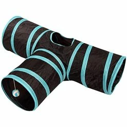 Mia's Pet Supply CATTUNNEL-5R New DeeNiner Colorful Cat Tunnel Cat Tunnel For Indoor Cats Large, With Play Ball S-Shape 5 Way Collapsible Interactive Peek Hole Pet Tube Toys