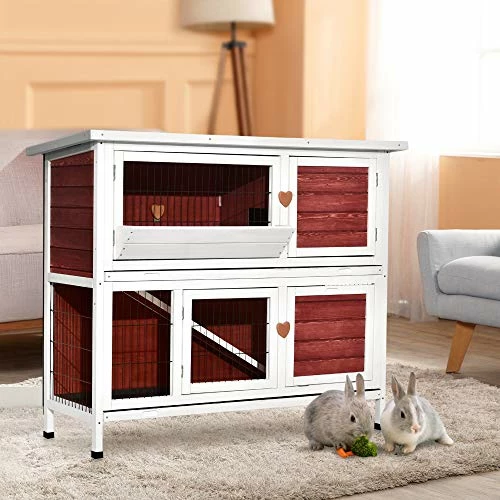 Cheap ๐ Mia's Pet Supply Lovupet 2 Story Outdoor Wooden Rabbit Hutch Chicken Coop โญ 2 Mia's Pet Supply Lovupet 2 Story Outdoor Wooden Rabbit Hutch Chicken Coop