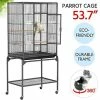 Mia's Pet Supply Aviary & Perches Yaheetech 54-inch Wrought Iron Standing Large Parrot Parakeet Flight Bird Cage