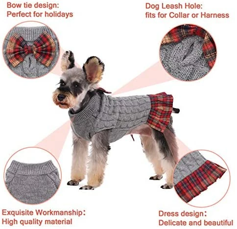 Brand new 😍 Mia's Pet Supply Kuoser 🐶 Dog Sweater, 🐶 Dog British Style Sweater 👗 Dress Warm 🐶 Dog Sweaters Apparel 😍 3 Mia's Pet Supply Kuoser Dog Sweater, Dog British Style Sweater Dress Warm Dog Sweaters Apparel