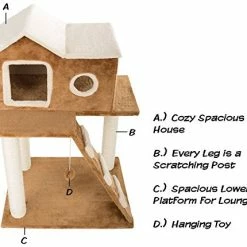 Mia's Pet Supply 3 Tier Cat Tree- Plush Multilevel Cat Tower With Scratching Posts
