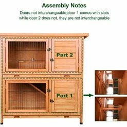 Mia's Pet Supply Rabbit Houses & Accessories 2 Story Outdoor Wooden Bunny Cage Rabbit Hutch