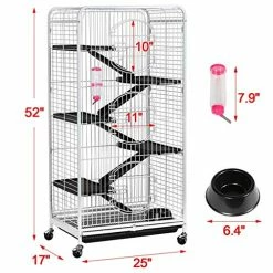 Mia's Pet Supply Rabbit Houses & Accessories Topeakmart 6 Level 52’’ Large Ferret Cage Chinchilla Squirrels Rabbit Small Animal Hutch
