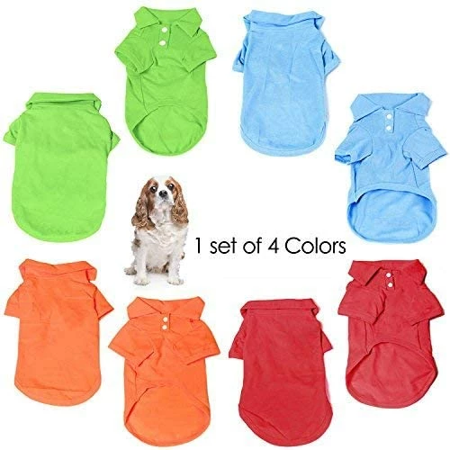 Outlet โ Mia's Pet Supply KINGMAS 4 Pack ๐ถ Dog ๐ Shirts Pet Puppy T-Shirt Clothes Outfit Apparel ๐งฅ Coats Tops ๐ 4 Mia's Pet Supply KINGMAS 4 Pack Dog Shirts Pet Puppy T-Shirt Clothes Outfit Apparel Coats Tops