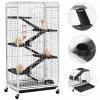 Mia's Pet Supply Rabbit Houses & Accessories Topeakmart 6 Level 52’’ Large Ferret Cage Chinchilla Squirrels Rabbit Small Animal Hutch