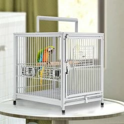 Mia's Pet Supply Aviary & Perches Heavy Duty Wrought Iron Travel Bird Cage Carrier