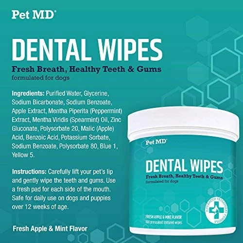 Hot Sale โ๏ธ Mia's Pet Supply Pet MD ๐ถ Dog Breath Freshener Dental Wipes For ๐ถ Dogs Hygiene ๐งจ 2 Mia's Pet Supply Pet MD Dog Breath Freshener Dental Wipes For Dogs Hygiene