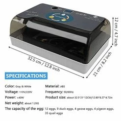Mia's Pet Supply Mini Egg Incubator 12-35 Eggs Digital Full Automatic Poultry Hatcher Machine