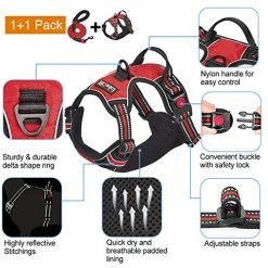 Mia's Pet Supply Leashes And Harness TobeDRI No Pull Dog Harness Adjustable Reflective Oxford Easy Control