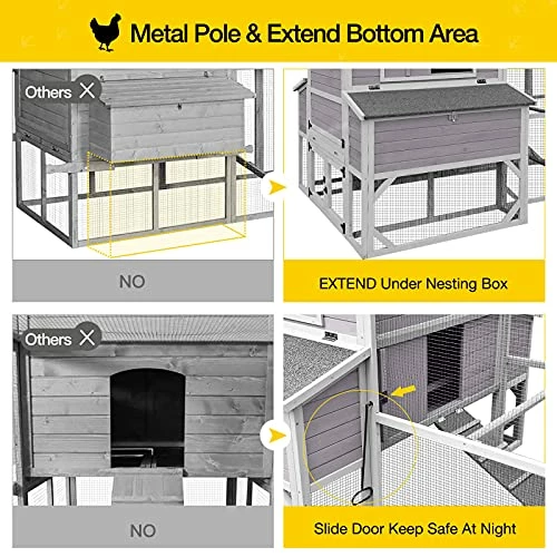 Outlet ✔️ Mia's Pet Supply 47ft² Super Large Chicken Coop Outdoor Wooden Hen House 😍 2 Mia's Pet Supply 47ft² Super Large Chicken Coop Outdoor Wooden Hen House