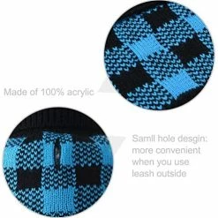 Mia's Pet Supply Apparel PUPTECK Dog Sweater Plaid Pet Cat Winter Knitwear Warm Clothes Blue & Black S/M : Pet Supplies