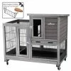 Mia's Pet Supply Rabbit Houses & Accessories Aivituvin Indoor And Outdoor Rabbit Hutch Wood House