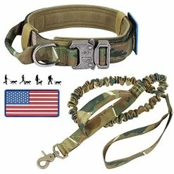Mia's Pet Supply Tactical Dog Collar And Bungee Leash