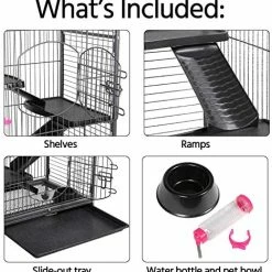 Mia's Pet Supply Houses, Pens & Crates Yaheetech 52" 6 Level Metal Rabbit Cage With 3 Front Doors/Feeder/Wheels