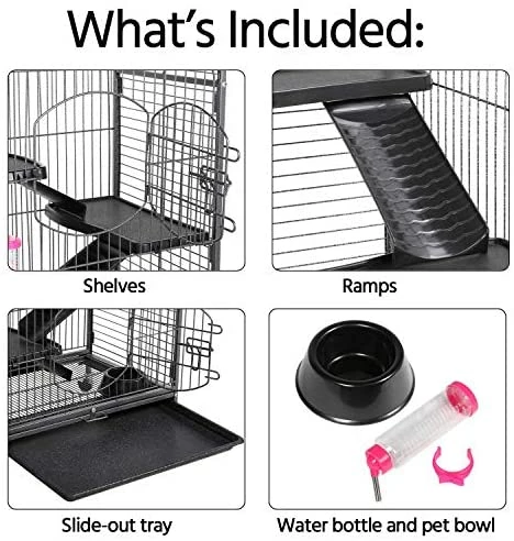 Cheapest ๐ Mia's Pet Supply Houses, Pens & Crates Yaheetech 52" 6 Level Metal Rabbit Cage With 3 Front Doors/Feeder/Wheels ๐ 2 Mia's Pet Supply Houses, Pens & Crates Yaheetech 52" 6 Level Metal Rabbit Cage With 3 Front Doors/Feeder/Wheels