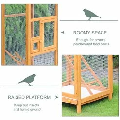 Wholesale โค๏ธ Mia's Pet Supply Aviary & Perches PawHut 65" Large Wooden Vertical Outdoor Aviary Flight House Bird Cage With 2 Doors ๐ 12 Mia's Pet Supply Aviary & Perches PawHut 65